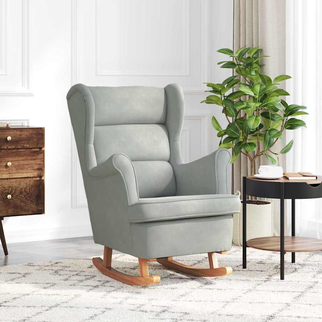 vidaXL Rocking Chair with Cushions Light Grey 92 x 71 x 100 cm Plywood