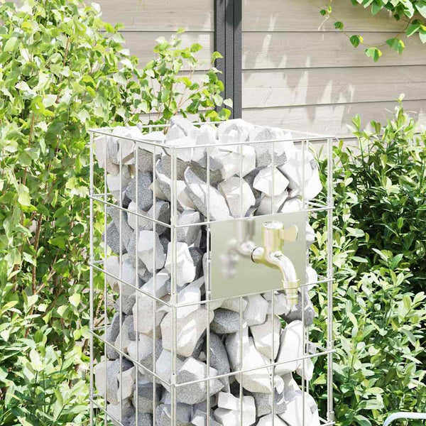 Gabionen Wasserhahn Edelstahl Silber 100cm