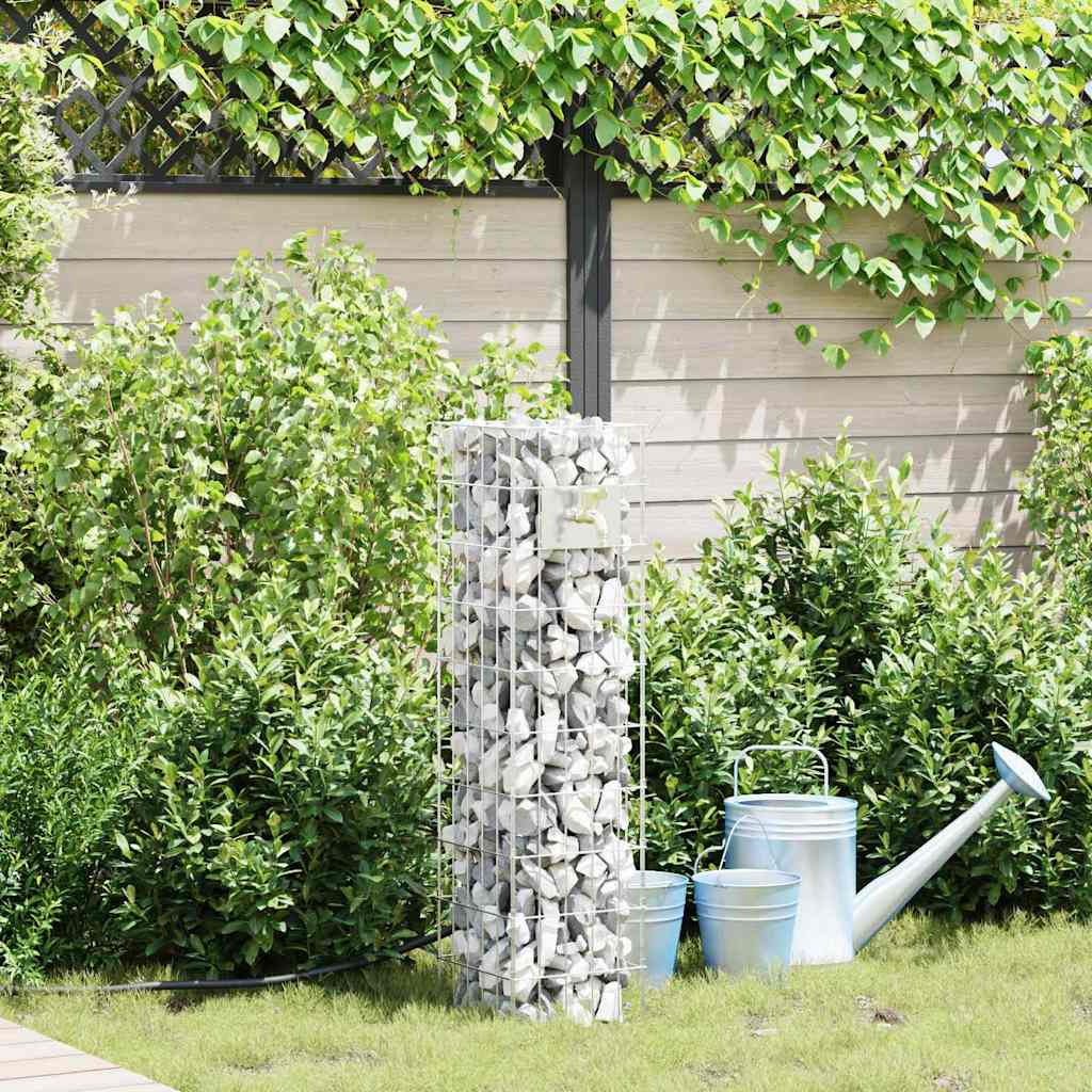 Gabionen Wasserhahn Edelstahl Silber 100cm
