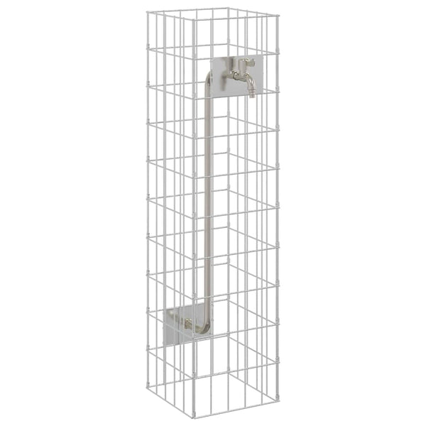 Gabionen Wasserhahn Edelstahl Silber 100cm