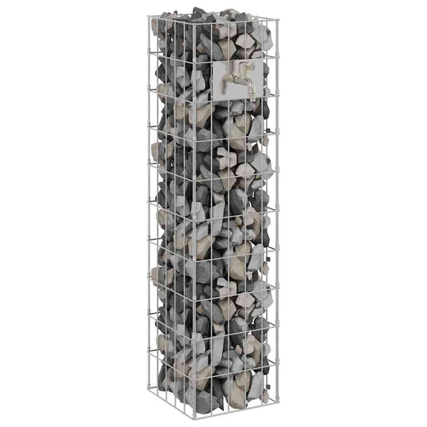 Gabionen Wasserhahn Edelstahl Silber 100cm