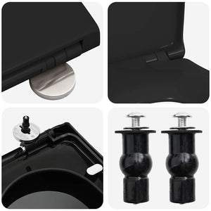 vidaXL Toilet Seat Black 48 x 36.5 x 4.5 cm Polypropylene