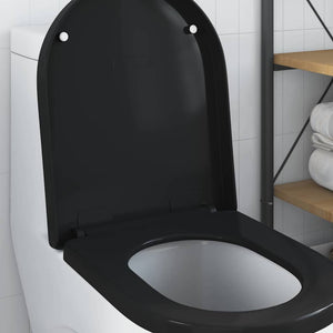 vidaXL Toilet Seat Black 48 x 36.5 x 4.5 cm Polypropylene