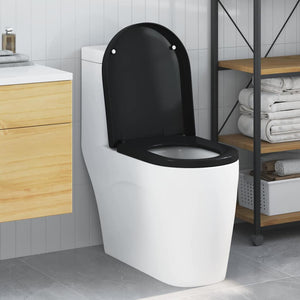 vidaXL Toilet Seat Black 48 x 36.5 x 4.5 cm Polypropylene