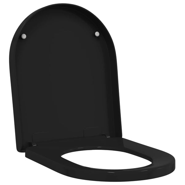 vidaXL Toilet Seat Black 48 x 36.5 x 4.5 cm Polypropylene