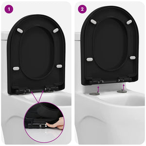 vidaXL Toilet Seat Black 48 x 36.5 x 4.5 cm Polypropylene
