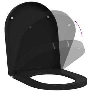 vidaXL Toilet Seat Black 48 x 36.5 x 4.5 cm Polypropylene