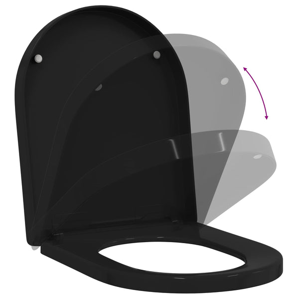 vidaXL Toilet Seat Black 48 x 36.5 x 4.5 cm Polypropylene