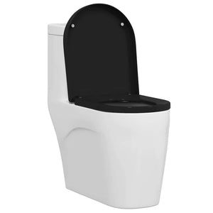 vidaXL Toilet Seat Black 48 x 36.5 x 4.5 cm Polypropylene
