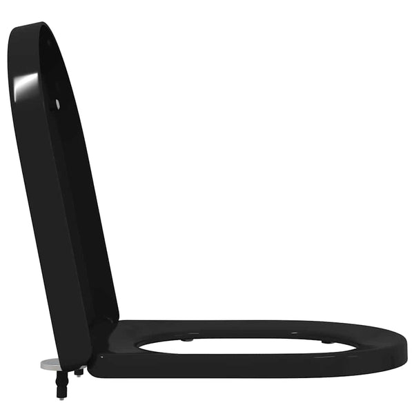 vidaXL Toilet Seat Black 48 x 36.5 x 4.5 cm Polypropylene