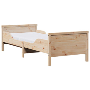 vidaXL Bed Frame with Mattress Brown 80 x 200 cm Solid Pine Wood