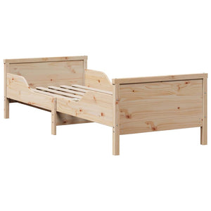 vidaXL Bed Frame with Mattress Brown 80 x 200 cm Solid Pine Wood