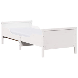 vidaXL Bed Frame with Mattress White 80 x 200 cm Solid Pine Wood