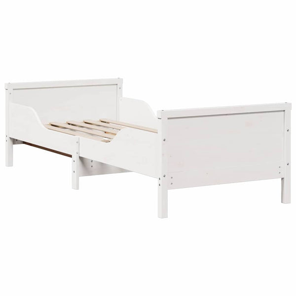 vidaXL Bed Frame with Mattress White 80 x 200 cm Solid Pine Wood