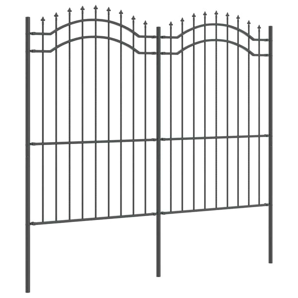 vidaXL Garden Fence Woerden Grey 240 x 215 cm Powder-Coated Steel