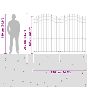 vidaXL Garden Fence Woerden Grey 240 x 215 cm Powder-Coated Steel
