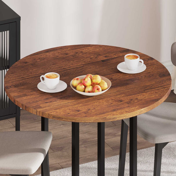 vidaXL Tabletop Light Brown Ø 90 x 2.5 cm Solid Oak Wood