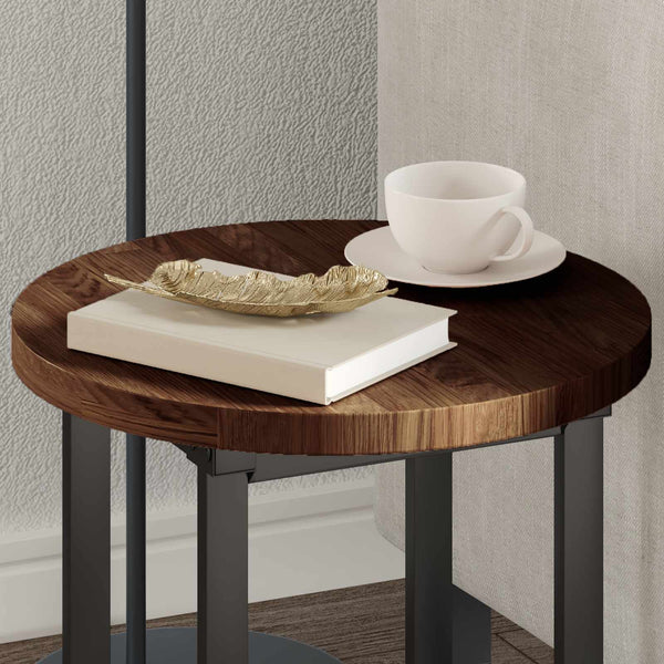 vidaXL Table Top Dark Brown Ø 40 x 2.5 cm Solid Oak