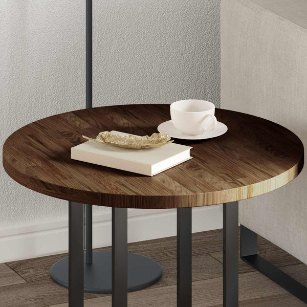 vidaXL Tabletop Dark Brown Ø 60 x 2.5 cm Solid Oak Wood
