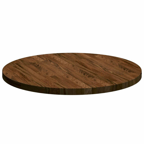 vidaXL Tabletop Dark Brown Ø 60 x 2.5 cm Solid Oak Wood