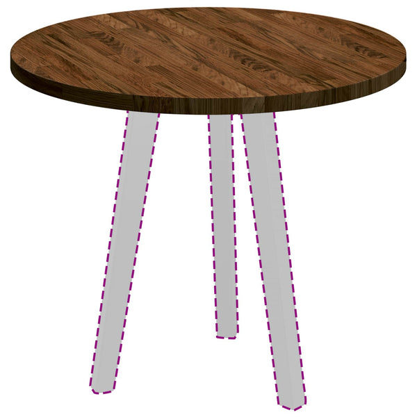 vidaXL Tabletop Dark Brown Ø 60 x 2.5 cm Solid Oak Wood