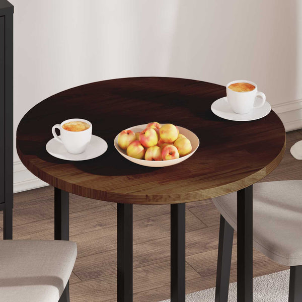 vidaXL Tabletop Dark Brown Ø 70 x 2.5 cm Solid Oak Wood
