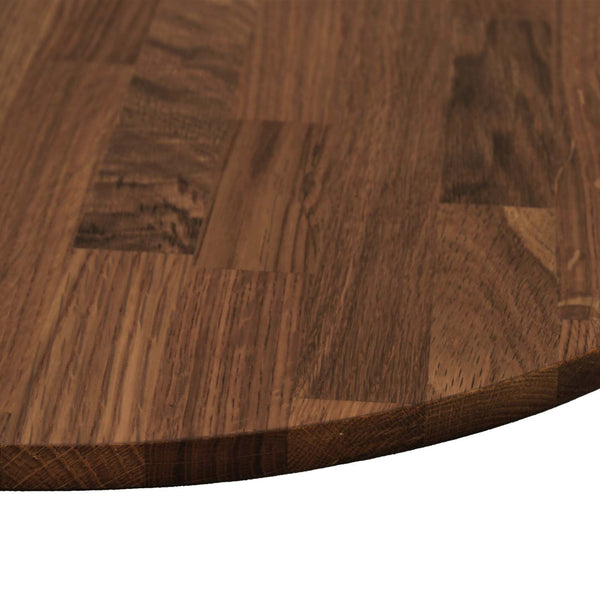 vidaXL Tabletop Dark Brown Ø 90 x 2.5 cm Solid Oak Wood