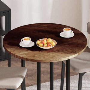 vidaXL Tabletop Dark Brown Ø 90 x 2.5 cm Solid Oak Wood