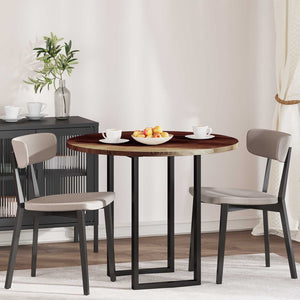 vidaXL Tabletop Dark Brown Ø 90 x 2.5 cm Solid Oak Wood