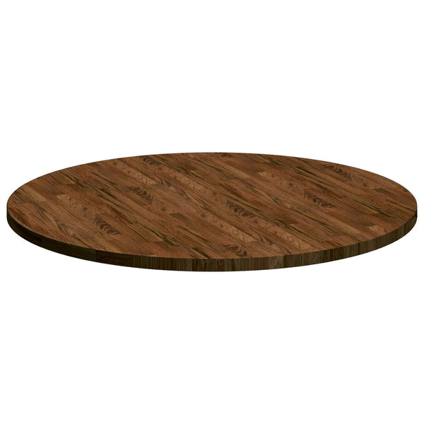 vidaXL Tabletop Dark Brown Ø 90 x 2.5 cm Solid Oak Wood