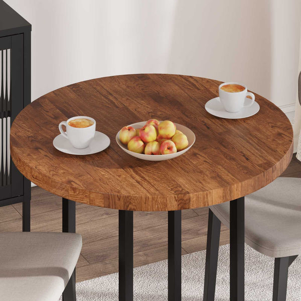vidaXL Tabletop Light Brown Ø 80 x 4 cm Solid Oak Wood