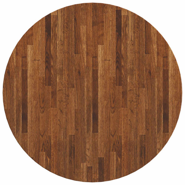 vidaXL Tabletop Light Brown Ø 80 x 4 cm Solid Oak Wood