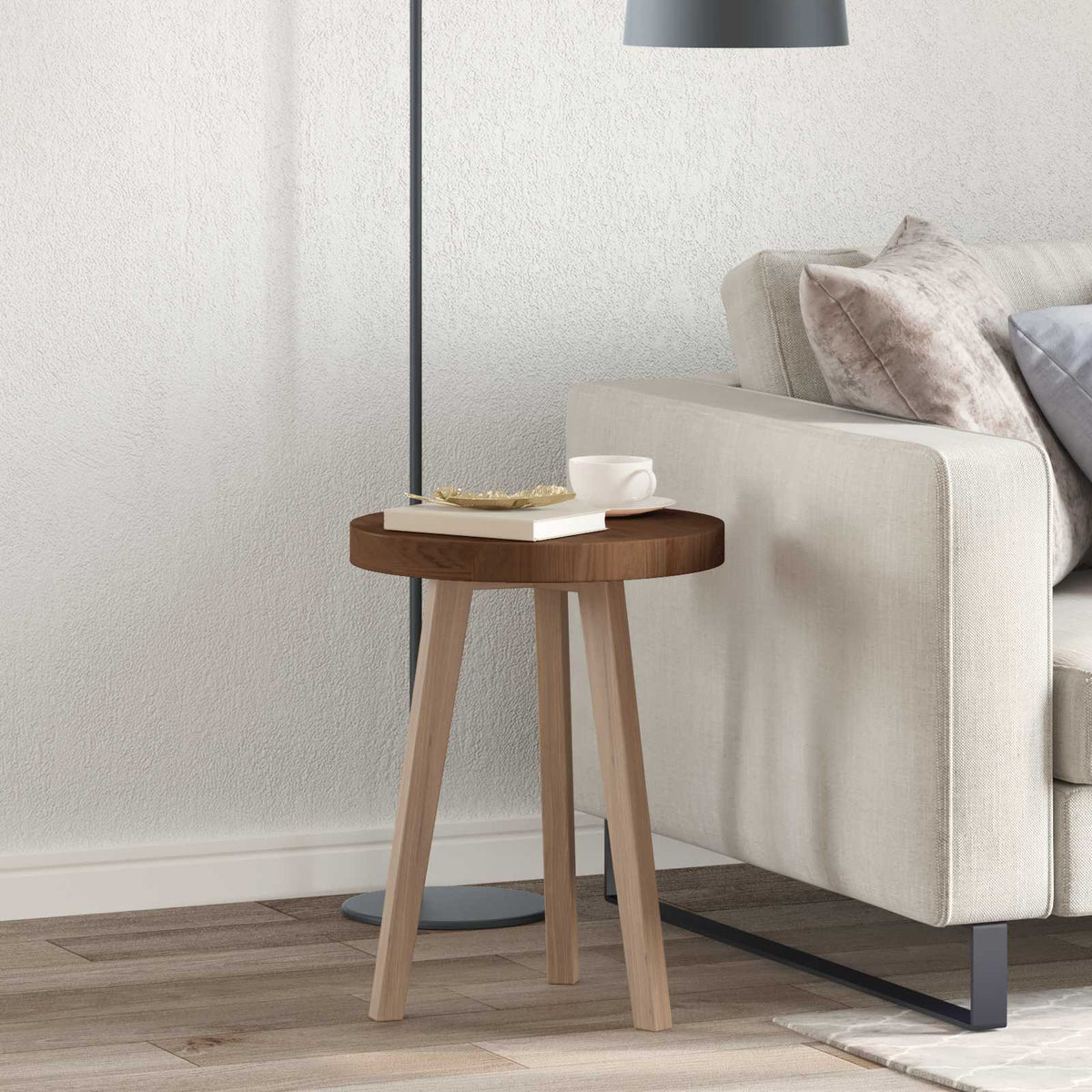 vidaXL Table Top Dark Brown Ø 40 x 4 cm Solid Oak Wood