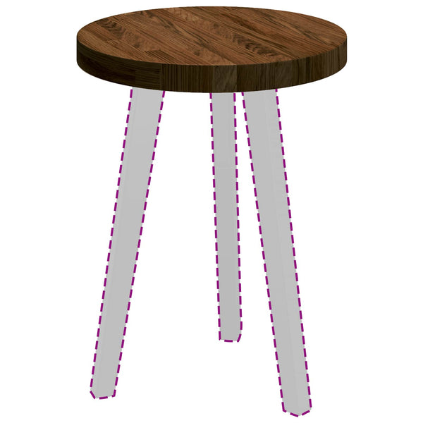 vidaXL Table Top Dark Brown Ø 40 x 4 cm Solid Oak Wood