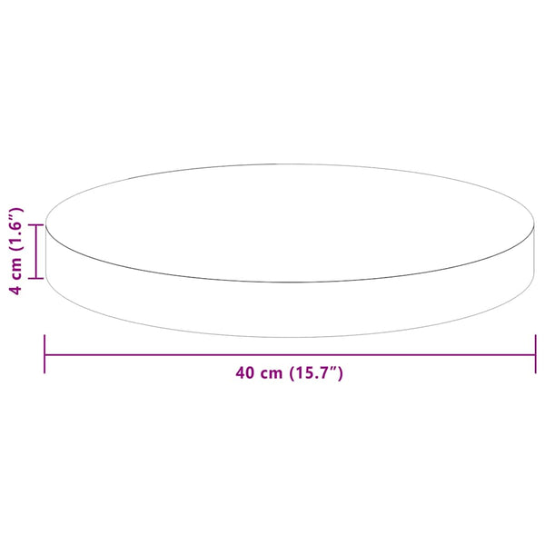 vidaXL Table Top Dark Brown Ø 40 x 4 cm Solid Oak Wood