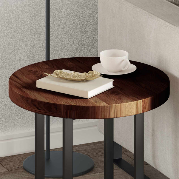 vidaXL Tabletop Dark Brown Ø 50 x 4 cm Solid Oak Wood