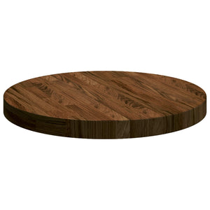 vidaXL Tabletop Dark Brown Ø 50 x 4 cm Solid Oak Wood