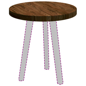 vidaXL Tabletop Dark Brown Ø 50 x 4 cm Solid Oak Wood