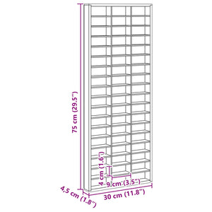 vidaXL Wall Display Case with Shelf Beige 30 x 4.5 x 75 cm Engineered Wood