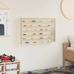 vidaXL Wall Display Case with Shelf Beige 80 x 8.5 x 54 cm Plywood