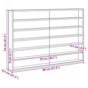 vidaXL Wall Display Case with Shelf Beige 80 x 8.5 x 54 cm Plywood
