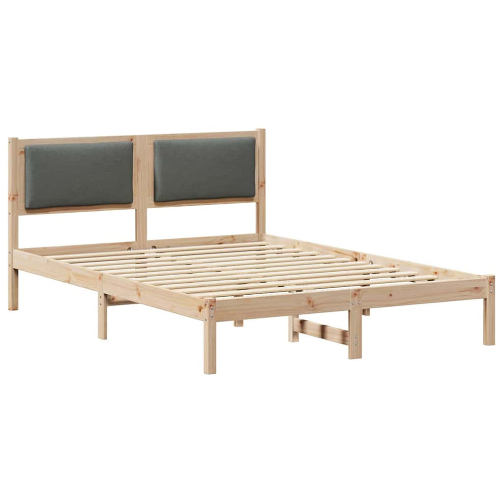 vidaXL Bed Frame Dark Grey 140 x 190 cm Solid Pine Wood