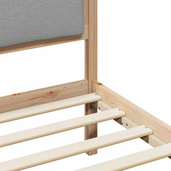 vidaXL Bed Frame with Headboard Light Grey 75 x 190 cm Fabric