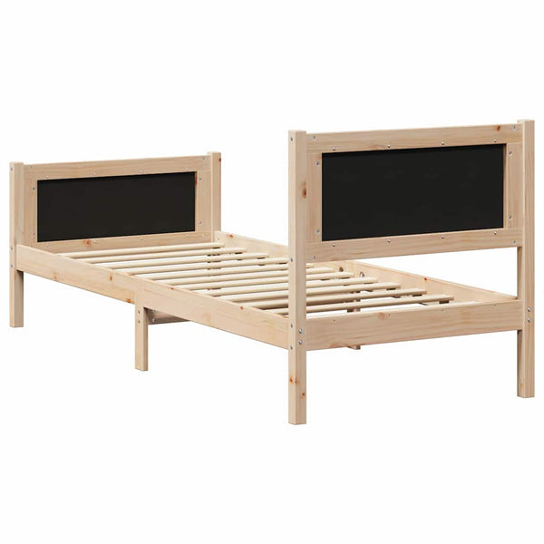 vidaXL Bed Frame with Headboard Light Grey 75 x 190 cm Fabric