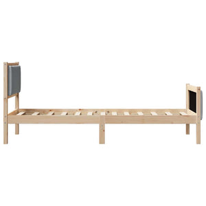 vidaXL Bed Frame with Headboard Light Grey 75 x 190 cm Fabric