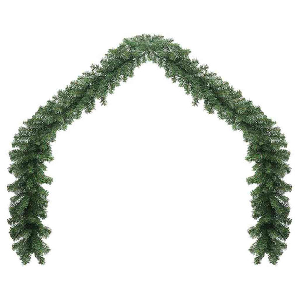 vidaXL Christmas Garland 2 pcs Green 20 m PVC