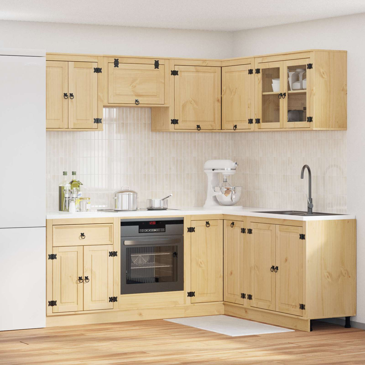 Massivholz Schrank Honigbraun Kiefer 8-teilig