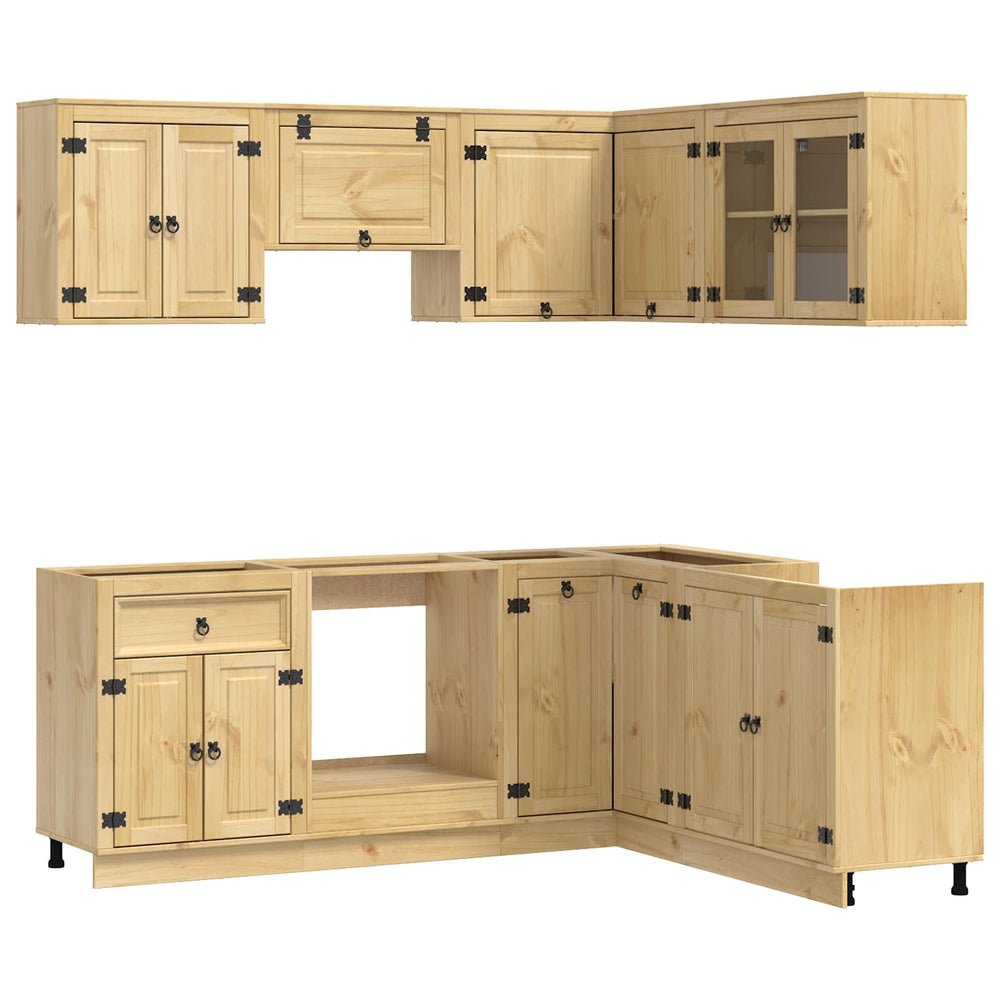 Massivholz Schrank Honigbraun Kiefer 8-teilig