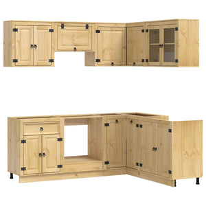 Massivholz Schrank Honigbraun Kiefer 8-teilig