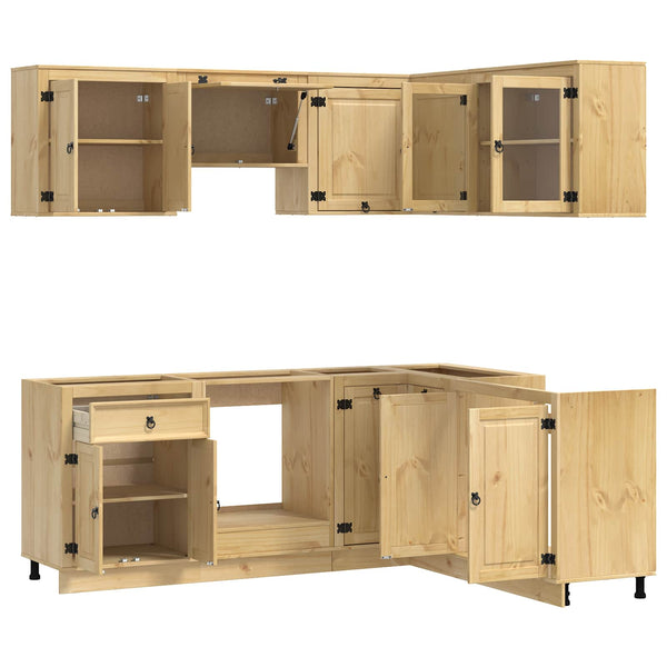 Massivholz Schrank Honigbraun Kiefer 8-teilig